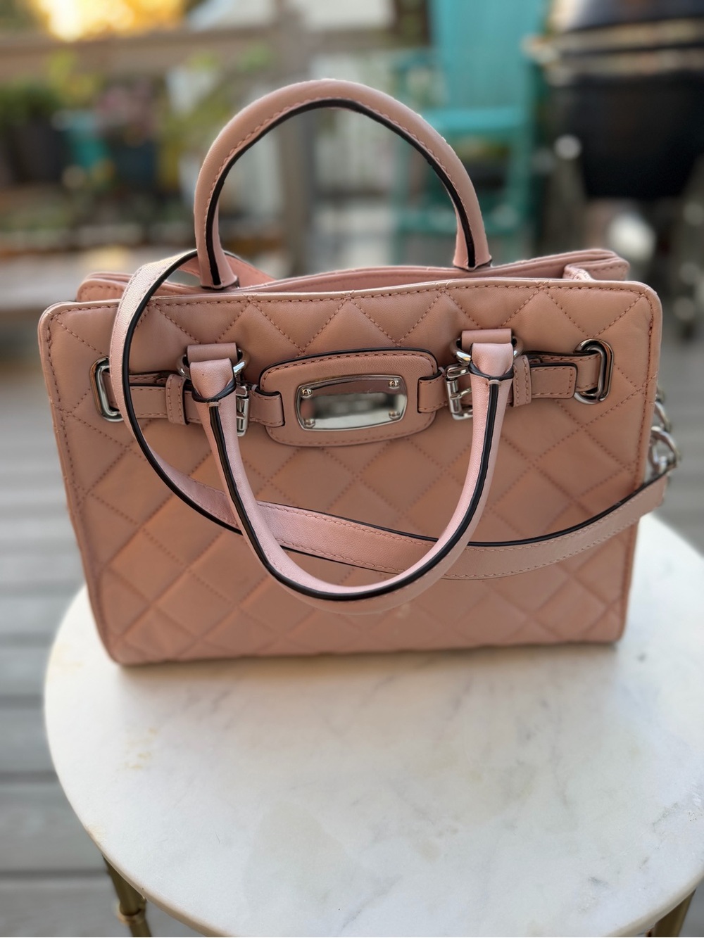 Michael Kors Quilted Blush Pink Top-Handle Satchel